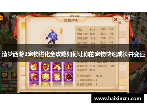 造梦西游3宠物进化全攻略如何让你的宠物快速成长并变强